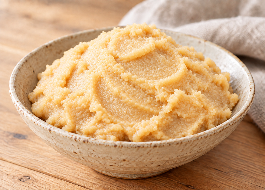 Jar of white sweet miso